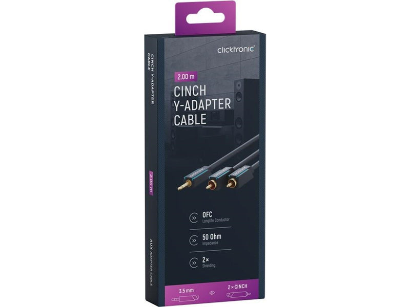 ClickTronic MiniJack - 2xRCA Cas. - 2m