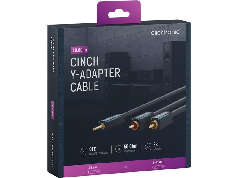 ClickTronic MiniJack - 2xRCA Cas. - 10m