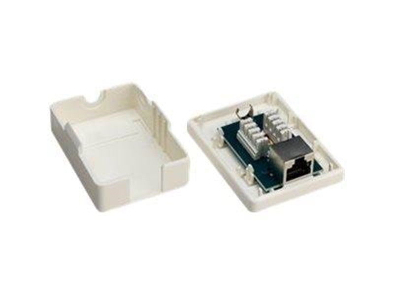 Pro 1-port RJ45 surface mount installation box CAT 6 STP white