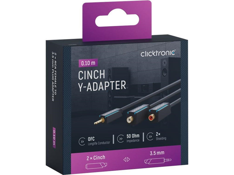 ClickTronic MiniJack M - 2xRCA F - 0.10m