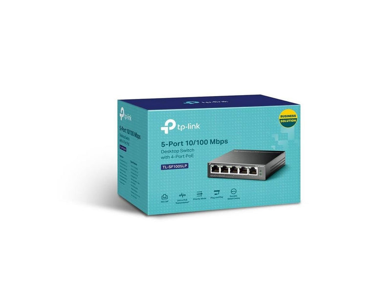 TP-Link TL-SF1005LP 5-Port 10/100Mbps Desktop PoE Switch with 4-Port PoE (41W)