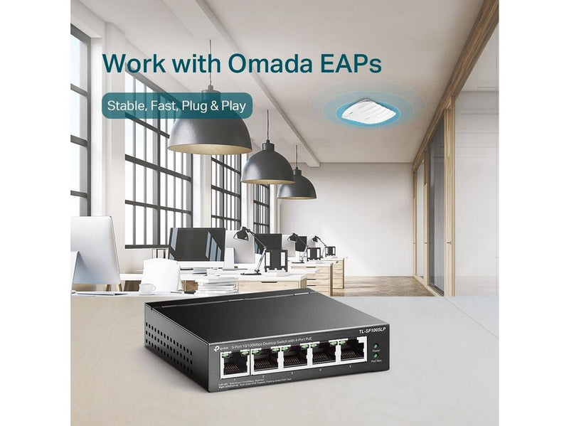 TP-Link TL-SF1005LP 5-Port 10/100Mbps Desktop PoE Switch with 4-Port PoE (41W)