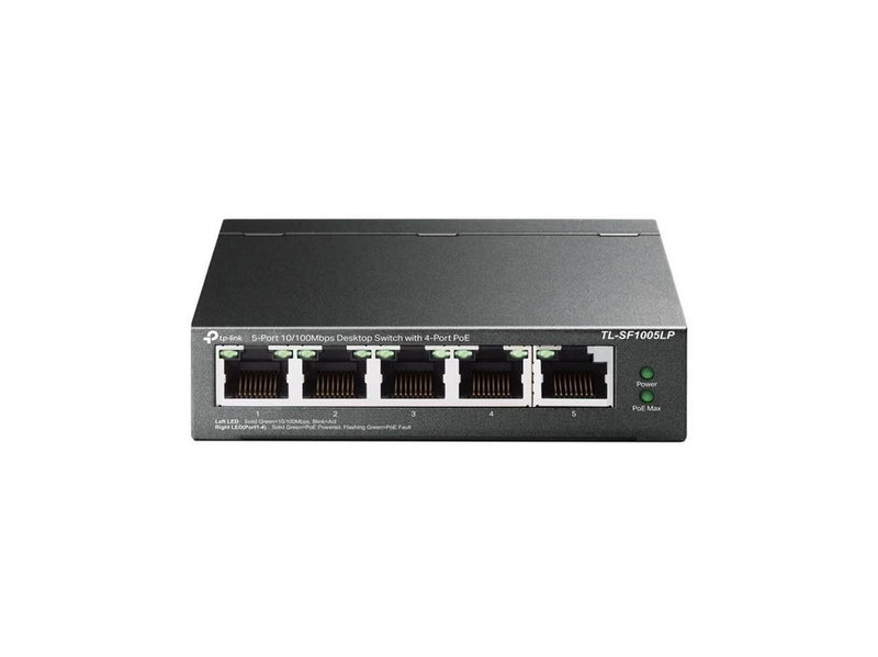 TP-Link TL-SF1005LP 5-Port 10/100Mbps Desktop PoE Switch with 4-Port PoE (41W)