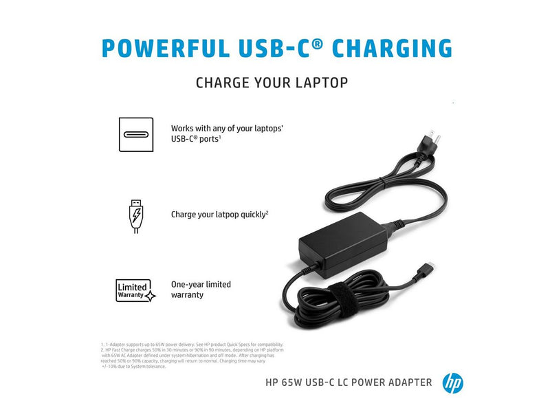 HP 65W USB-C LC Power Adapter (1P3K6AA)