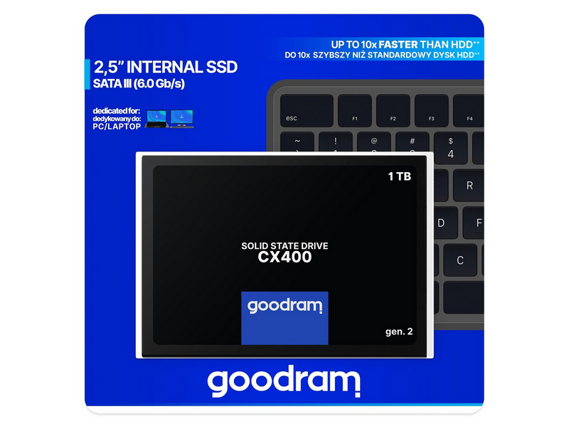 GOODRAM CX400 Gen. 2 SSD - 1TB - 2.5" - SATA-600