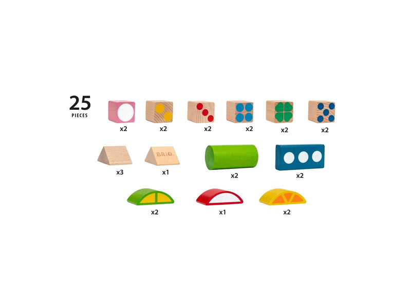 Brio 25 Patterned Wooden Blocks