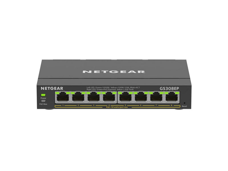 Netgear GS308EP 8-Port PoE+ Gigabit Ethernet Plus Switch (62W)