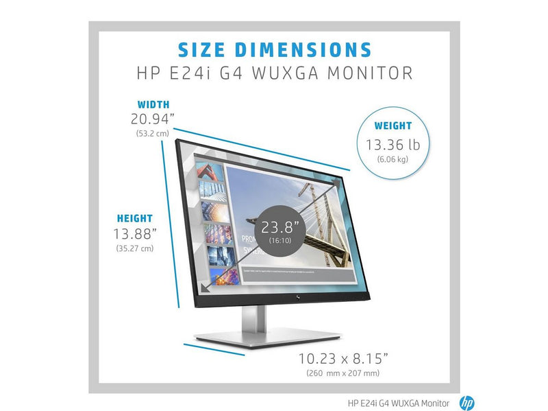 24" HP E24i G4 - 1920x1200 - 60Hz - IPS