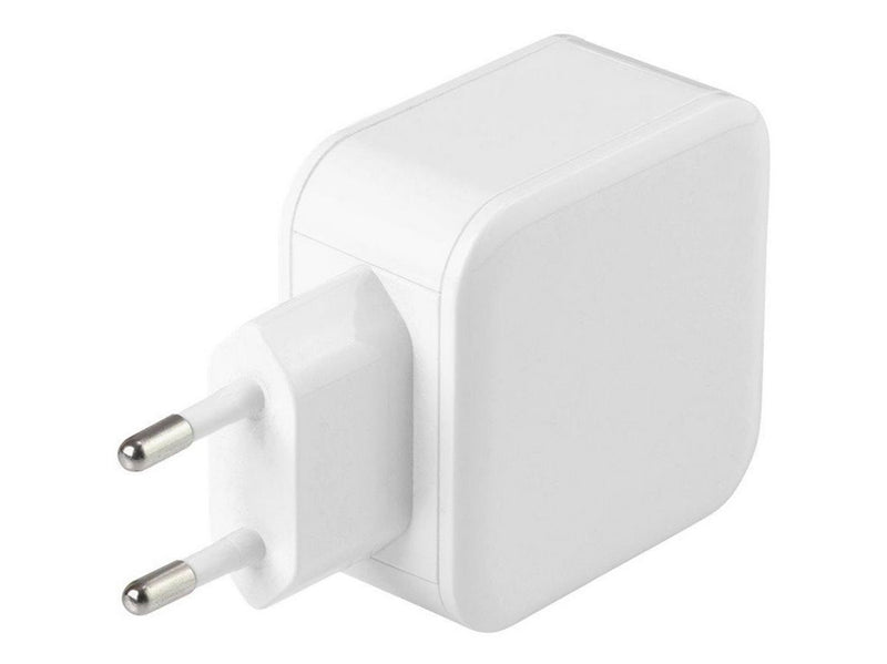 Deltaco Wall charger with dual USB-A ports 4.8 A.