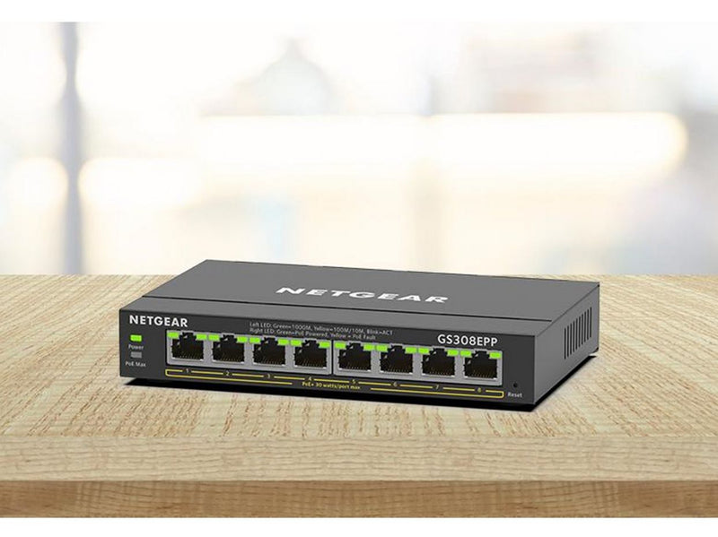 Netgear GS308EPP-100PES 8-Port PoE+ Gigabit Ethernet Plus Switch (123W)