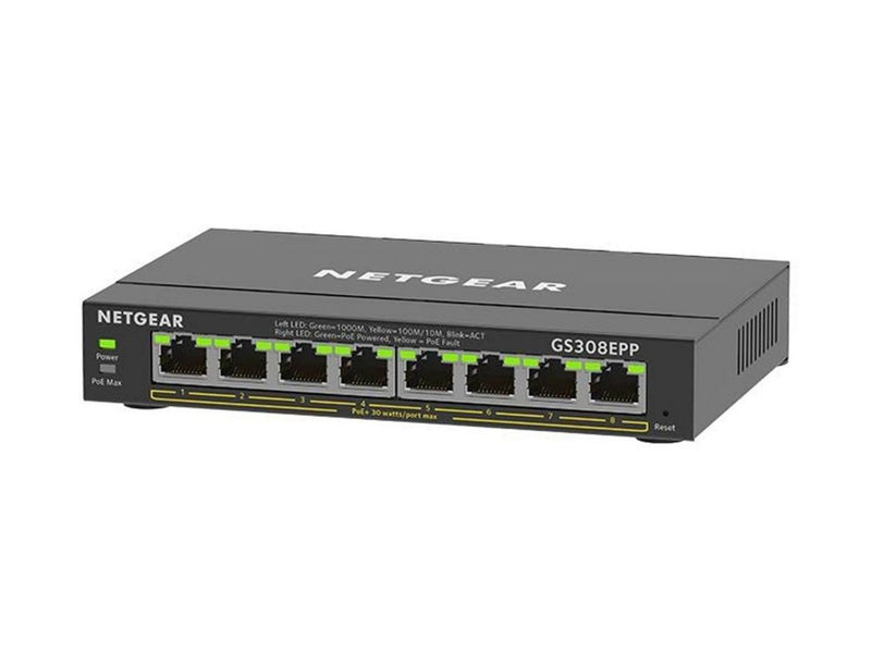 Netgear GS308EPP-100PES 8-Port PoE+ Gigabit Ethernet Plus Switch (123W)