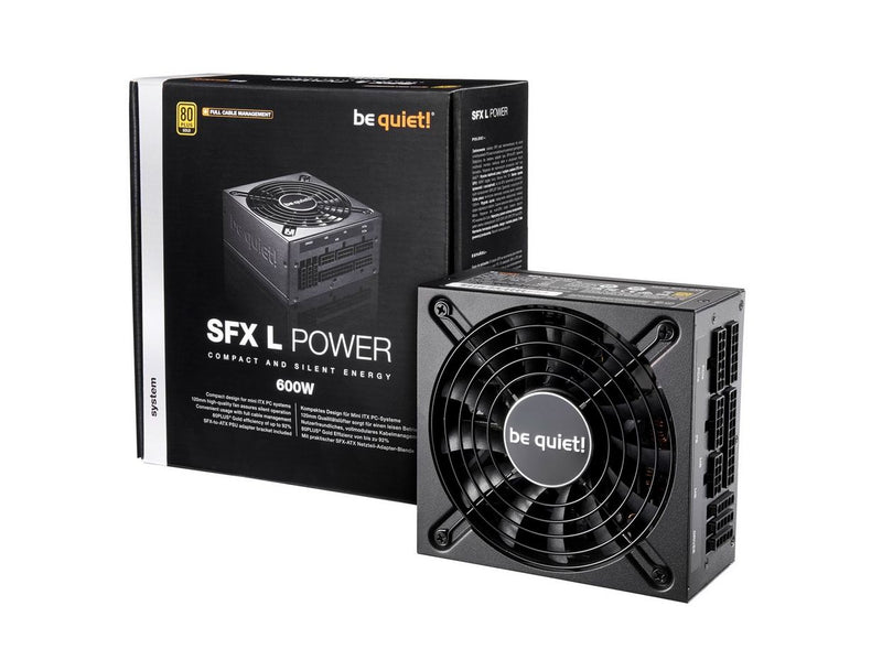 be quiet! SFX-L Power 600W Netzteile - 600 Watt - 120 mm - ATX - 80 Plus Gold zertifiziert