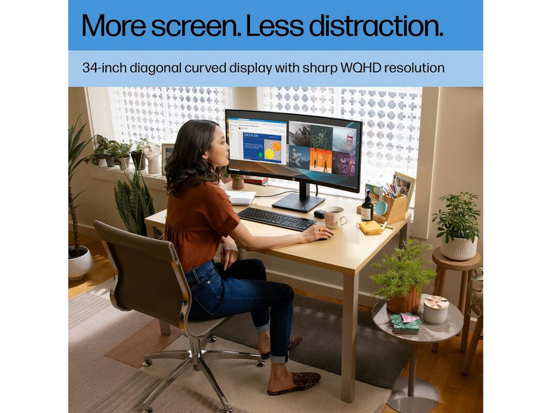 HP P34hc G4 - 3440x1440 (UWQHD) - 60Hz - VA - 65W USB-C