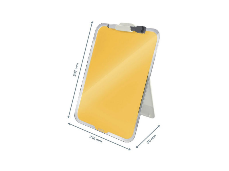 Leitz Cosy Desktop-Notizboard mit Glasoberfläche Warmes Gelb