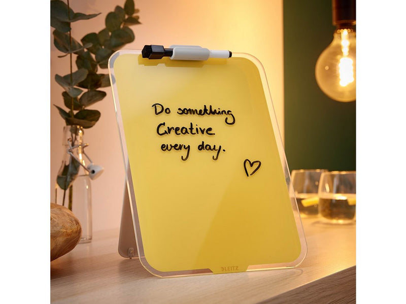 Leitz Cosy Desktop-Notizboard mit Glasoberfläche Warmes Gelb