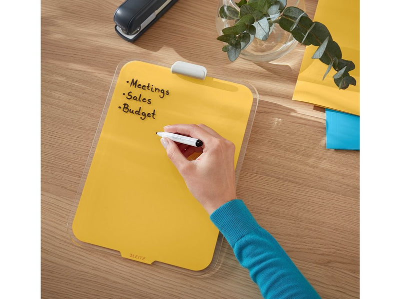Leitz Cosy Desktop-Notizboard mit Glasoberfläche Warmes Gelb