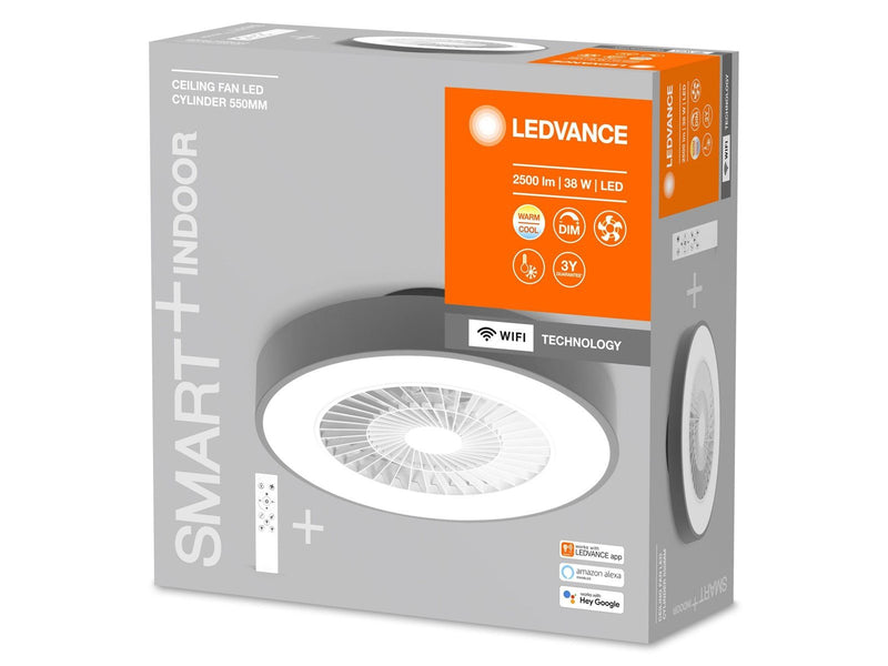 LEDVANCE SMART+ Deckenventilator mit Leuchte 2300lm 76W - Grau