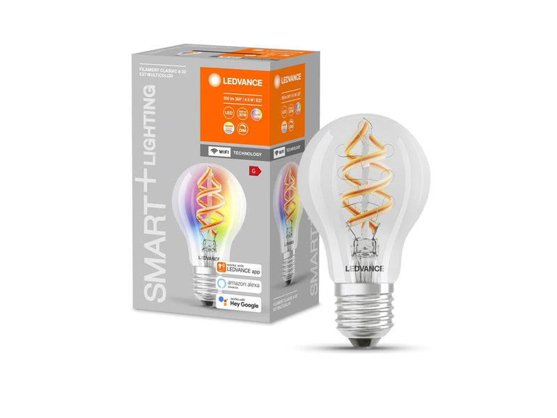 LEDVANCE SMART+ standard RGBW klar filament E27 WiFi
