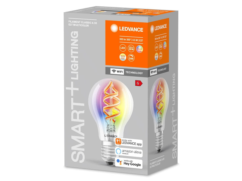 LEDVANCE SMART+ standard RGBW klar filament E27 WiFi