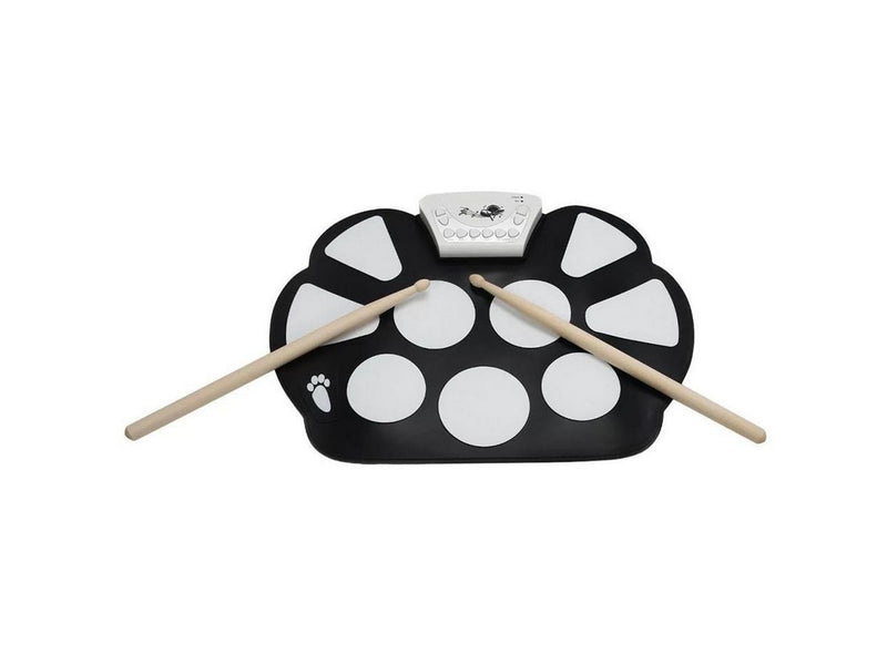 Mikamax Roll Up Elektronisches Schlagzeug – Tragbares Digitales Drum-Set mit 9 Pads & Pedalen