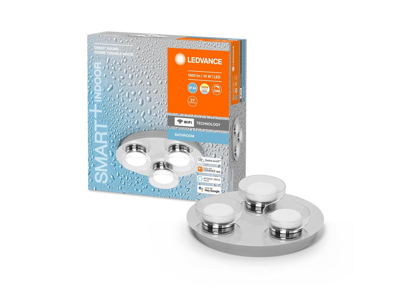 LEDVANCE SMART+ Wall Orbis Round 30cm 1800lm 18w TW krom IP