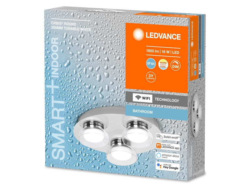 LEDVANCE SMART+ Wall Orbis Round 30cm 1800lm 18w TW krom IP