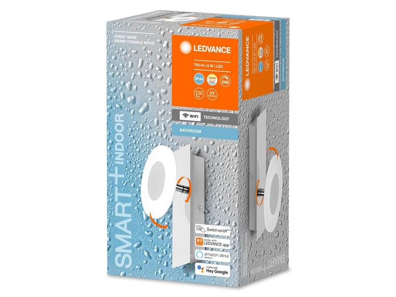 LEDVANCE SMART+ Wall Orbis Wave 18cm 700lm 8W TW krom IP44