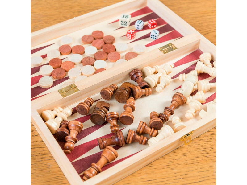 The Game Factory Wooden 3-in-1 Game (ENG)