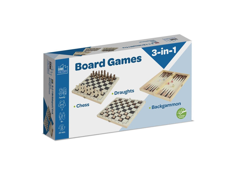 The Game Factory Wooden 3-in-1 Game (ENG)