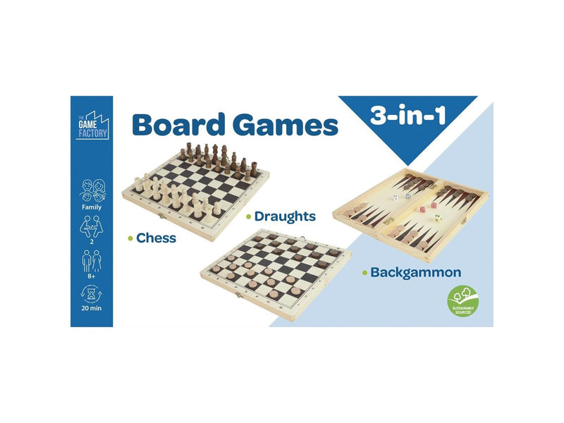 The Game Factory Wooden 3-in-1 Game (ENG)