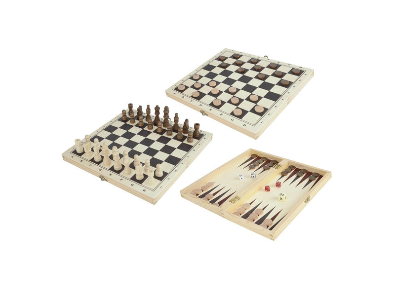The Game Factory Wooden 3-in-1 Game (ENG)