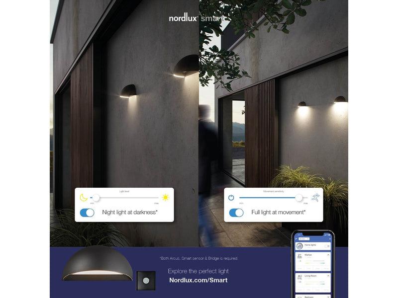 Nordlux Arcus Smart Wandleuchte Schwarz