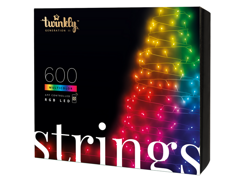 Twinkly Strings – 600 App-Controlled RGB LEDs. 48 Meters. Black Wire.