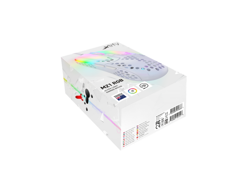 Xtrfy MZ1 - Zy's Rail - Gaming Maus (Weiß mit RGB Licht)