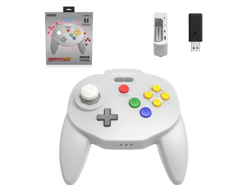 Retro-Bit Tribute64 2.4GHz Wireless Controller - Grey - Wireless Controller - Nintendo 64