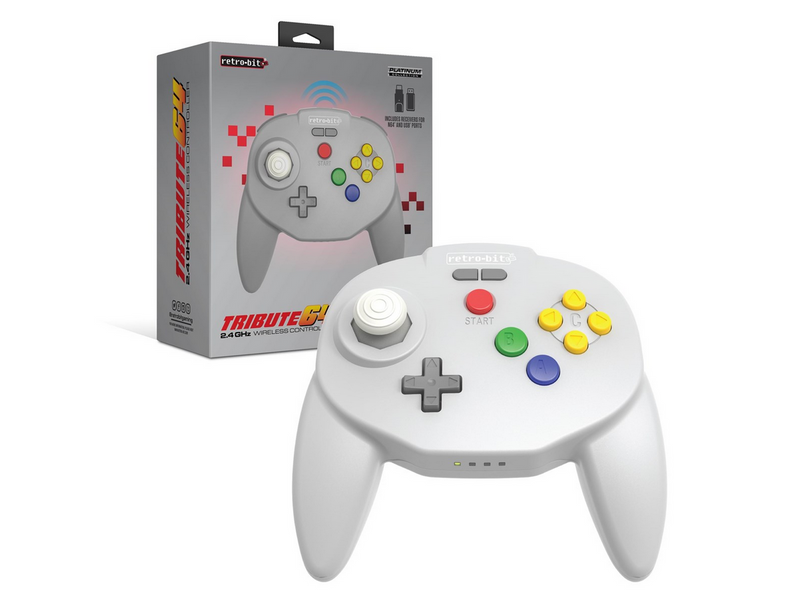Retro-Bit Tribute64 2.4GHz Wireless Controller - Grey - Wireless Controller - Nintendo 64