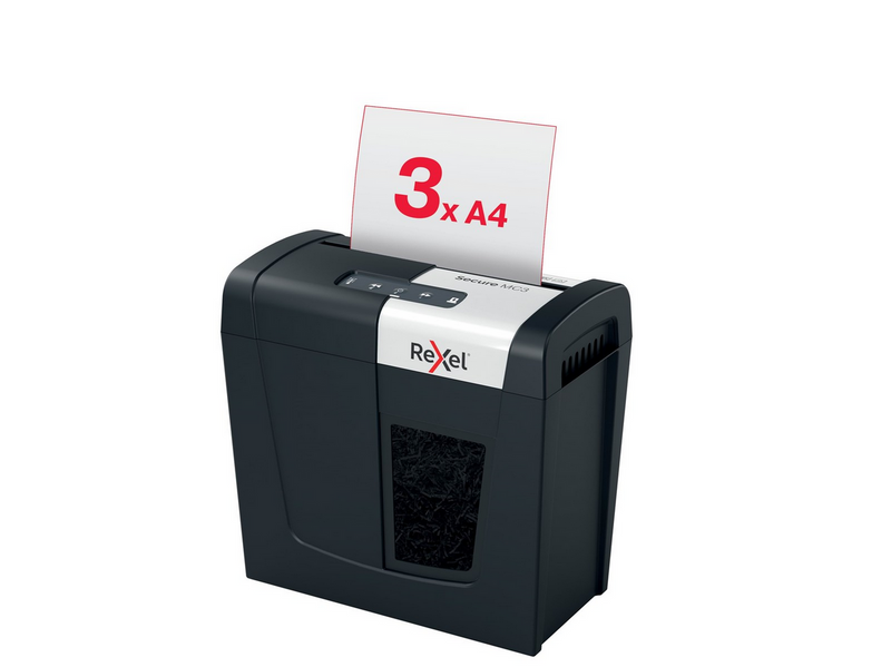 Rexel Secure MC3 Whisper-Shred™ Aktenvernichter, Mikroschnitt, P5, 3 Blatt