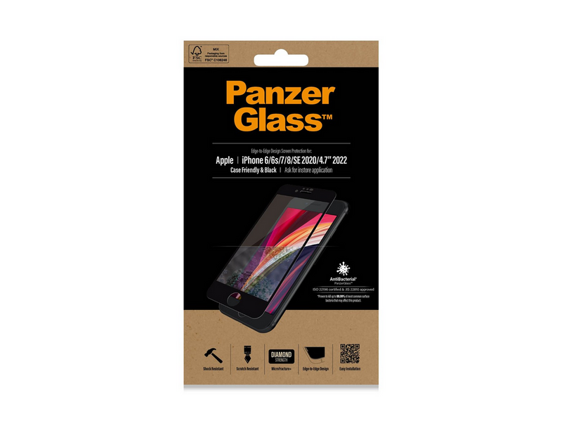 PanzerGlass Screen Protector Apple iPhone 8 | 7 | 6s | 6 | SE (2020/2022) | Edge-to-Edge