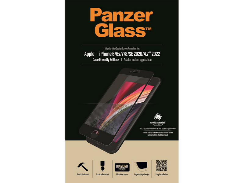 PanzerGlass Screen Protector Apple iPhone 8 | 7 | 6s | 6 | SE (2020/2022) | Edge-to-Edge