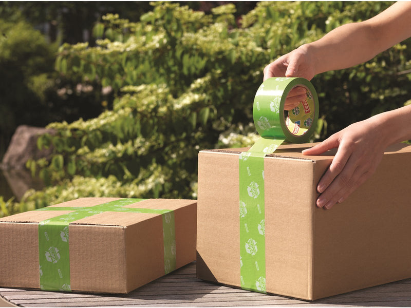 tesa pack eco & Strong Packaging Tape ecoLogo 66m x 50mm Green/Printed