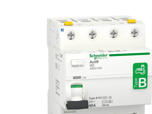 Schneider Electric Rccb earth leakage protection 4p 40a 30ma b-class speciel design for ev-electrical vehicle charger ac/dc