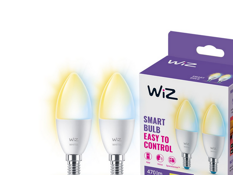WiZ Tunable C37 E14 Smart Candle Bulb 2-pack - Dimmable warm-to-cold White LED