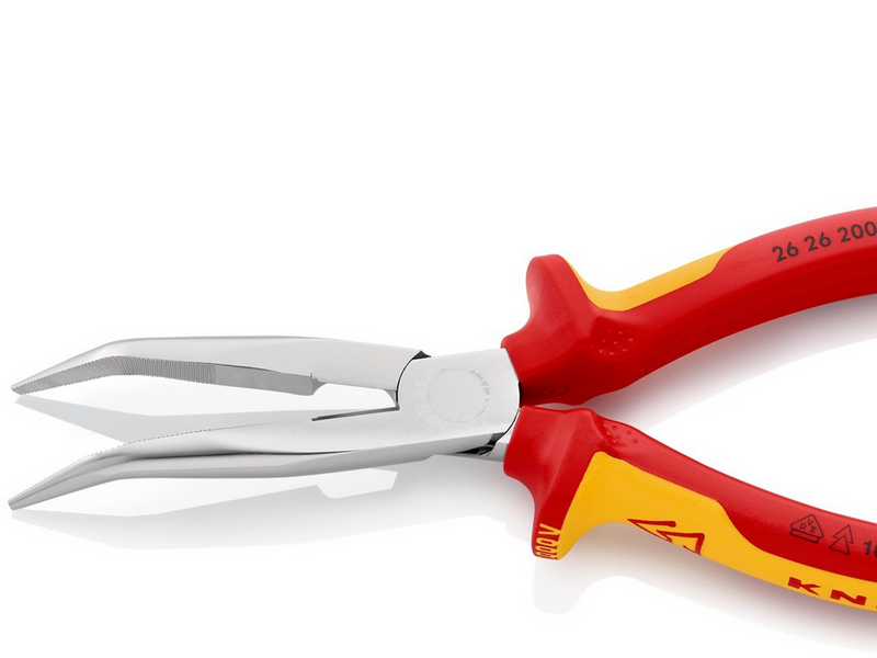 KNIPEX Flachrundzangen mit Schneide, (Storchschnabelzangen)