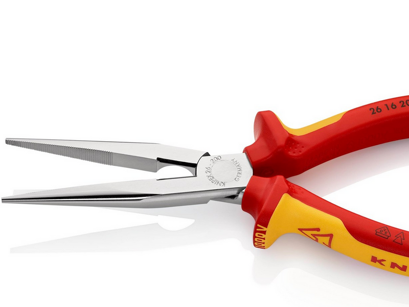 KNIPEX Flachrundzangen mit Schneide, (Storchschnabelzangen)