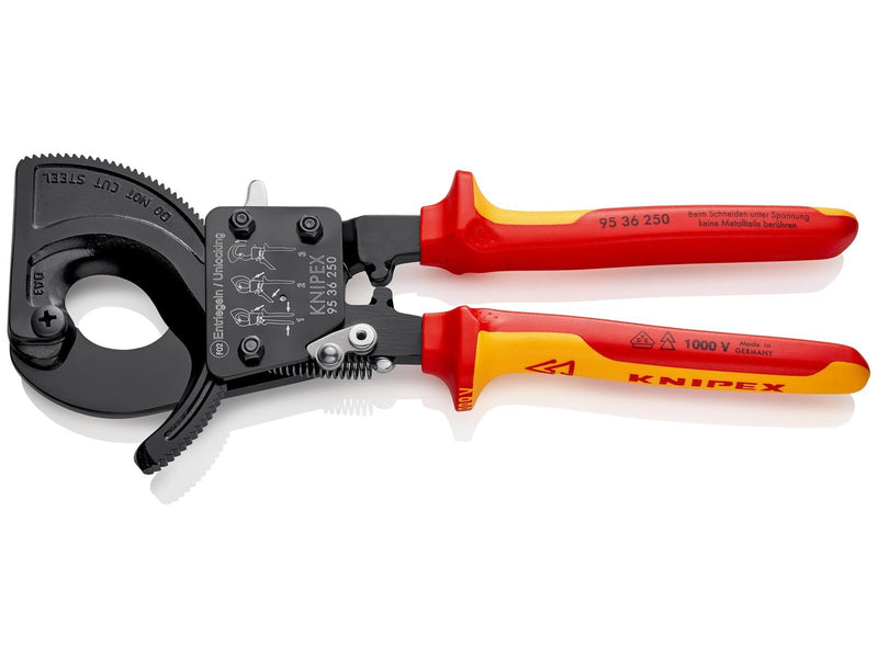 KNIPEX Kabelschneider, (Ratschenprinzip)