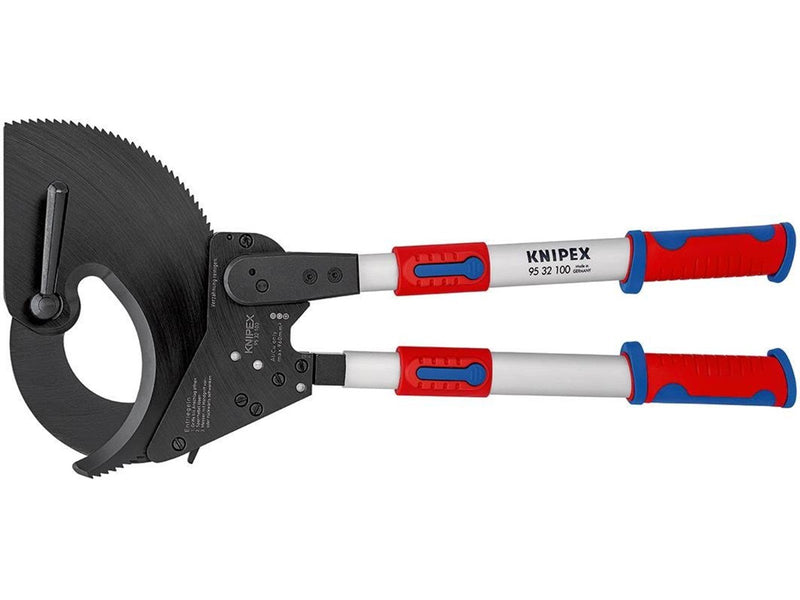 KNIPEX Kabelschneider, (Ratschenprinzip), mit Teleskopschenkeln