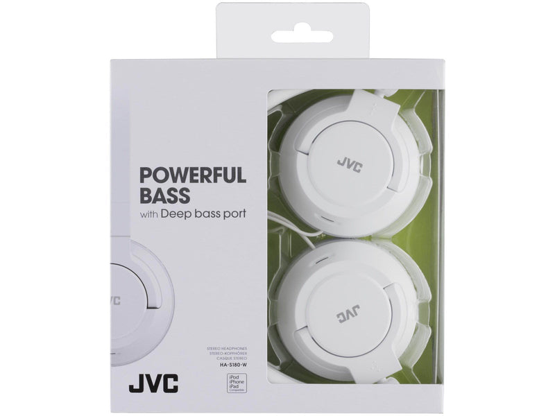 JVC  HA-S180 lightweight headphones. White