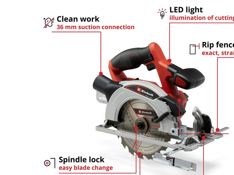 Einhell Cordless Circular Saw TE-CS 18/165-1 Li - Solo