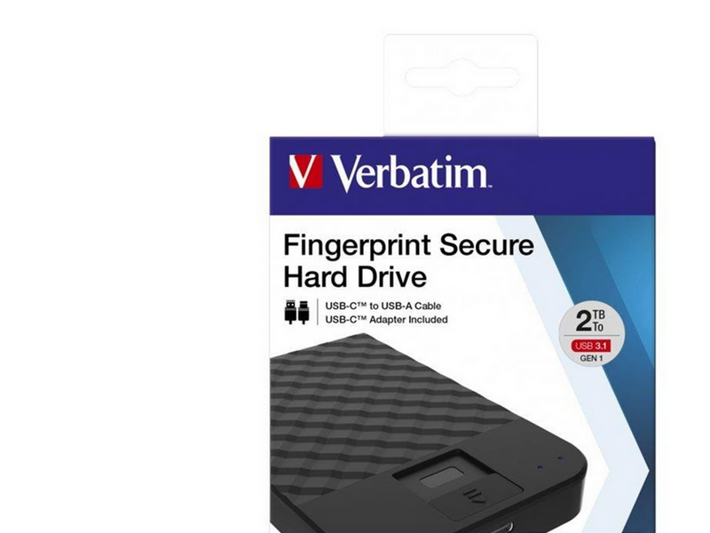 Verbatim Fingerprint Secure - Extern Festplatte - 2TB - Schwarz