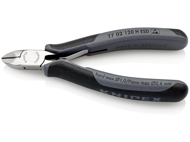 KNIPEX Elektronik-Seitenschneider ESD, mit eingesetzter Hartmetallschneide